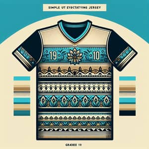 Stylish Grade 10 Jersey in Beige & Aquatic Blue