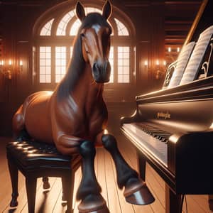 Horse Playing Piano: A Surreal Musical Moment