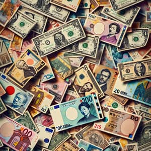 Colorful Currency Background for Financial Themes