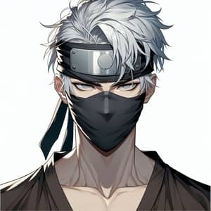 Full Body Illustration of Kakashi Hatake without Mask and Clothes