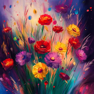 Vivid Abstract Grass Flowers - Impressive Watercolor Art