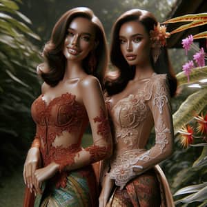 Beautiful Javanese Girls in Traditional Kebaya Outfits