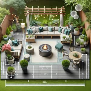 Serene Backyard Patio Design with Elegant Furniture and Fire Pit