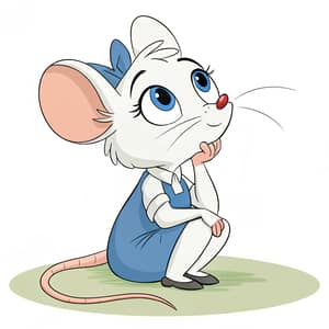 Intelligent Female Mouse Character in Cartoon Style