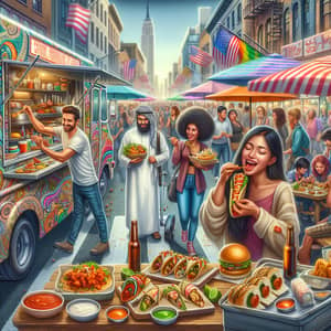 Vibrant Multicultural Street Food Haven