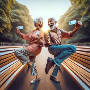 Joyful Dance of Identical Twins in the Park