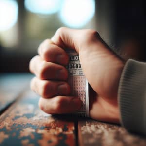 Close-Up of Hand Holding Lottery Ticket