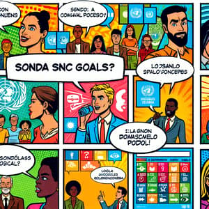 United Nations Goals Comic Strip: Engaging and Diverse Illustrations