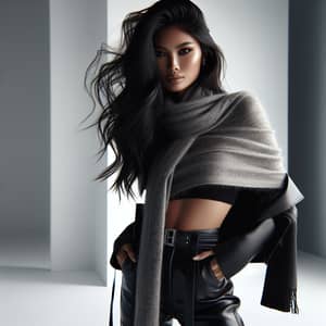 Elegant South Asian Supermodel in High Fashion Photoshoot