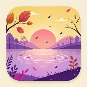 Pastel App Icon with Gradation Leaves