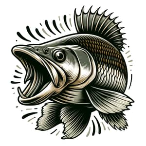 Angry Barbel Fish Illustration | Nature's Fierce Defender