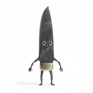 Adorable Knife Character with Arms and Legs