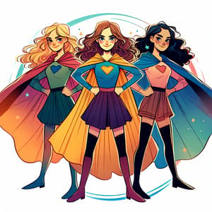 Young Superhero Girls with Capes | Empowerment and Unity