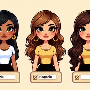 Diverse Girls with Unique Hairstyles | Animated Image