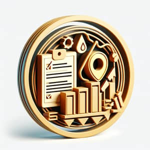 3D Risk Assessment Icon on White Background