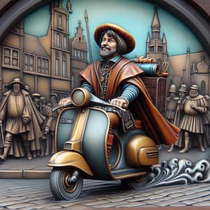 Cristoforo Colombo Riding Scooter - Historical Figure