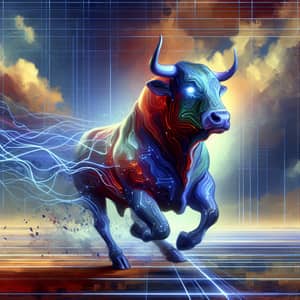 Virtual Reality Bull Digital Painting for Innovative Entrepreneurs