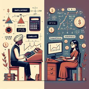 Simple vs Compound Interest: Illustrative Comparison with Diverse Characters