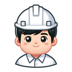 Cheerful Builder Avatar Illustration