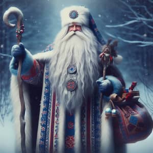 Ded Moroz - Slavic Holiday Figure with Magical Staff