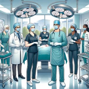 Professional Operating Room Etiquette Illustration