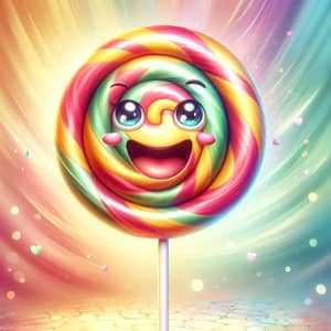 Joyous Swirl Lollipop - Vibrant and Cheerful Imagery