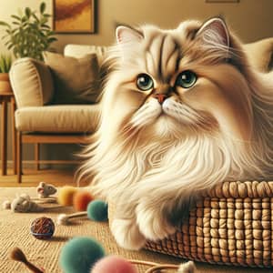 Detailed Persian Cat Image in White and Fawn Colors