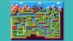 Pixelated Level Selector Map Inspired by Mario