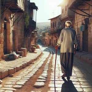 Elderly Individual on Journey to Eye Surgery Clinic