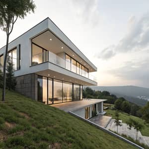 Modern Minimal Villa on a Slope