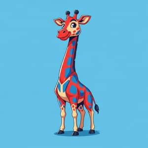 Red and Blue Giraffe Mascot for Elevation Rentals