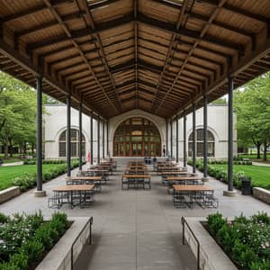Create a Stunning Library with Dining Pergola