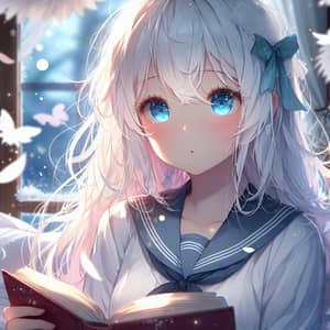 Girl with White Hair Lost in Novel World