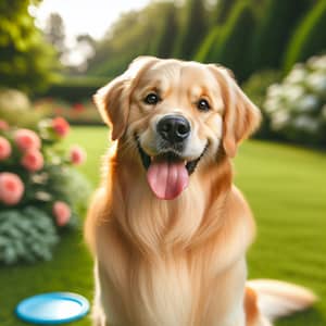 Joyful Golden Retriever in Lush Green Park