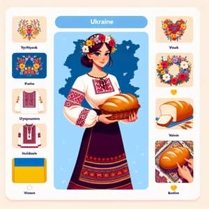 Personification of Ukraine: Vyshyvanka, Vinok, and Traditional Bread