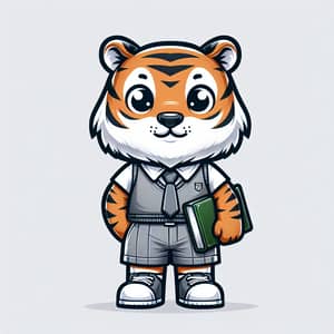 Creative Tiger Mascot in School Uniform