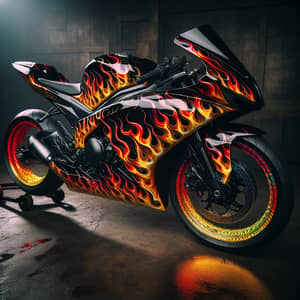 Flaming Italika 125 Motorcycle: Sleek Design and Vibrant Flames