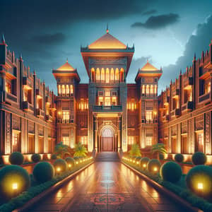 Sudanese Embassy Compound: Majestic Nighttime Architecture