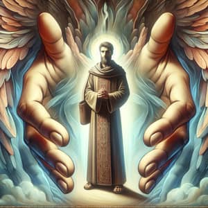 Saintly Individual in Divine Hands | Spiritual Symbolism