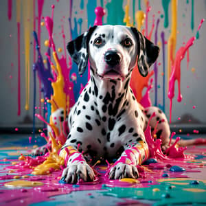 Dalmatian Dog Paint Transformation Art