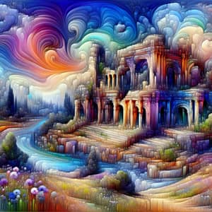 Surreal Ancient Ruins Landscape | Abstract Art