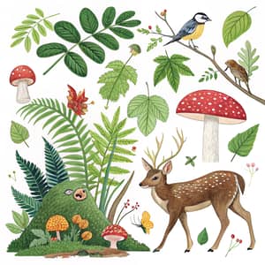 Diverse Forest Species Collage