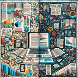 Digital Literacy vs. Limited Access to Technology: An Insightful Visual Composition