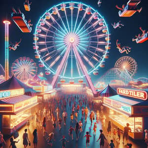 Nighttime Thrills and Excitement at the Amusement Park