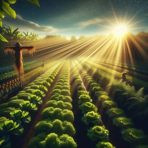 Verdant Vegetable Field | Sunny Day Scenery