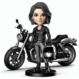 Courageous Lady Biker Bobblehead Figure