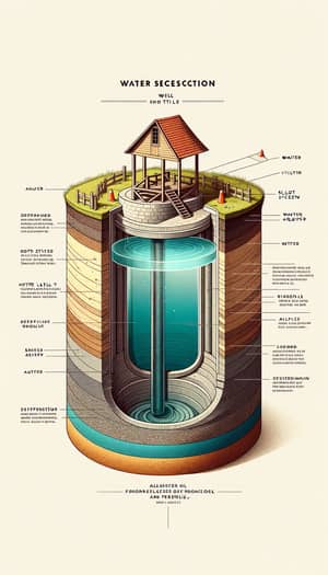 Water Well Structure: Slot Screen, Gravel Filter, & Aquifer Sample