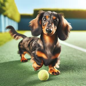 Playful Dachshund: Engaging Sausage Dog in Sunny Park