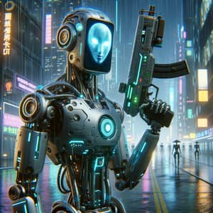 Future Robot with Firearm - Peaceful Guardian