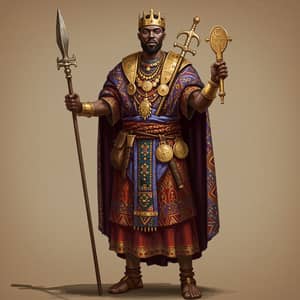 Medieval African King in Traditional Regalia